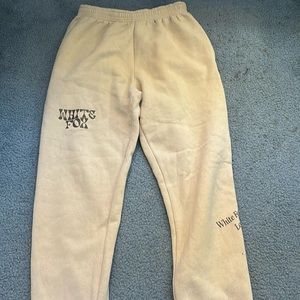 white fox sweatpants; size small